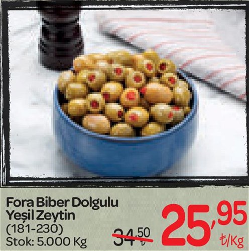 Fora Biber Dolgulu Yeşil Zeytin (181-230) Kg image