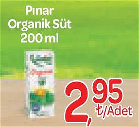 Pınar Organik Süt 200 ml image