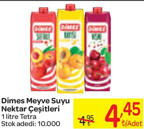 Dimes Meyve Suyu Nektar Çeşitleri 1 litre Tetra image