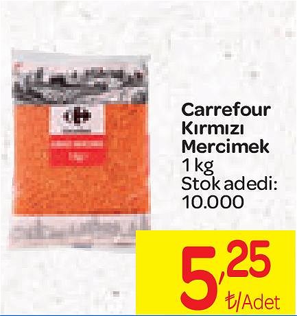 Carrefour Kırmızı Mercimek 1 Kg image