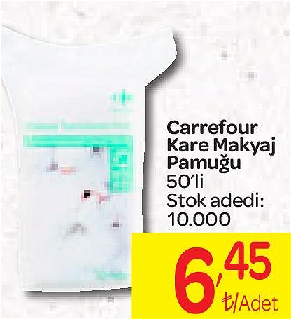 Carrefour Kare Makyaj Pamuğu 50'li image