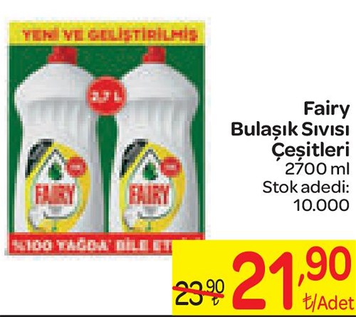 Fairy Bulaşık Sıvısı Çeşitleri 2700 ml image