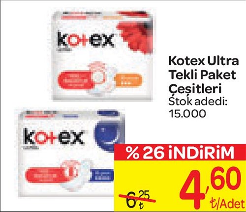 Kotex Ultra Tekli Paket Çeşitleri image