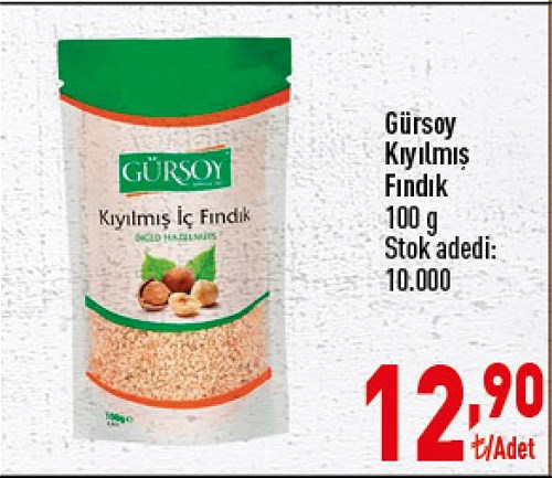 Gürsoy Kıyılmış Fındık 100 g image