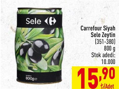 Carrefour Siyah Sele Zeytin (351-380) 800 g image