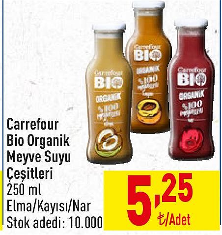 Carrefour Bio Organik Meyve Suyu Çeşitleri 250 ml image