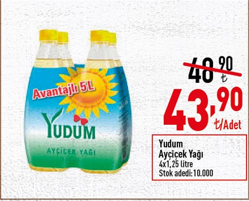 Yudum Ayçiçek Yağı 4x1,25 l image