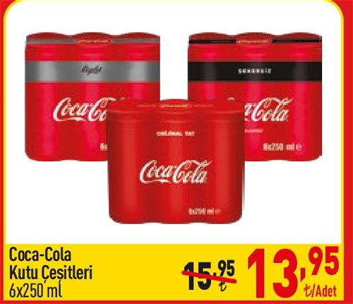 Coca Cola Kutu Çeşitleri 6x250 ml image