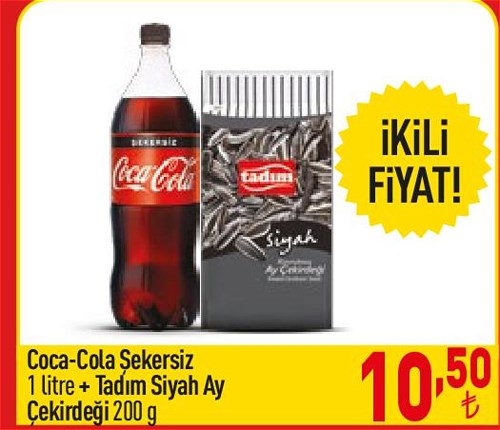 Coca Cola Şekersiz 1 l+Tadım Siyah Ay Çekirdeği 200 g image