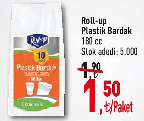 Roll-up Plastik Bardak 180 cc image