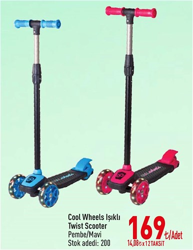 Cool Wheels Işıklı Twist Scooter Pembe/Mavi image