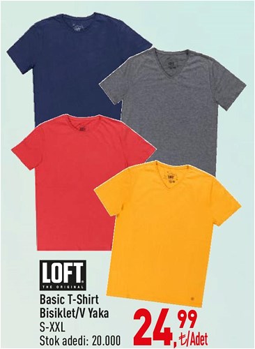 Loft Basic Tshirt Bisiklet/V Yaka image