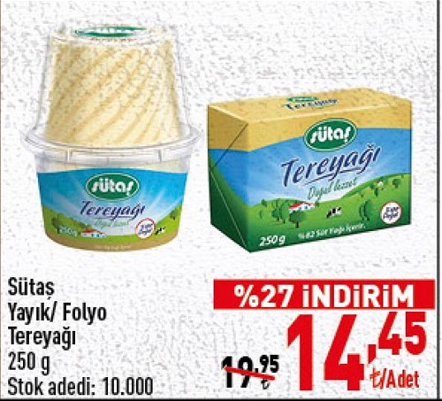 Sütaş Yayık/Folyo Tereyağı 250 g image