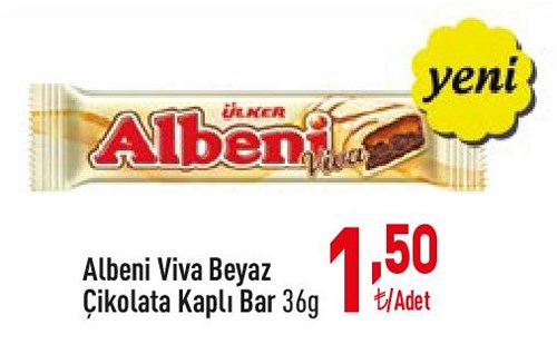 Ülker Albeni Viva Beyaz Çikolata Kaplı Bar 36 g image