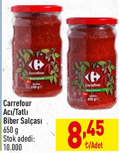 Carrefour Acı/Tatlı Biber Salçası 650 g image