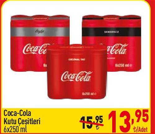 Coca Cola Kutu Çeşitleri 6x250 ml image