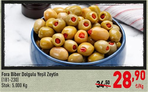 Fora Biber Dolgulu Yeşil Zeytin (181-230) Kg image