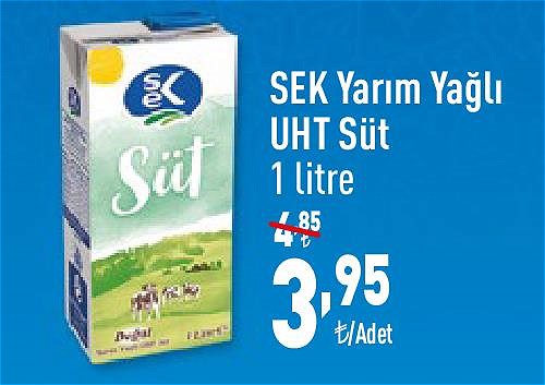 Sek Yarım Yağlı Süt 1 l image