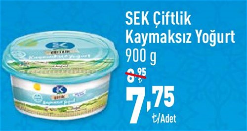 Sek Çiftlik Kaymaksız Yoğurt 900 g image