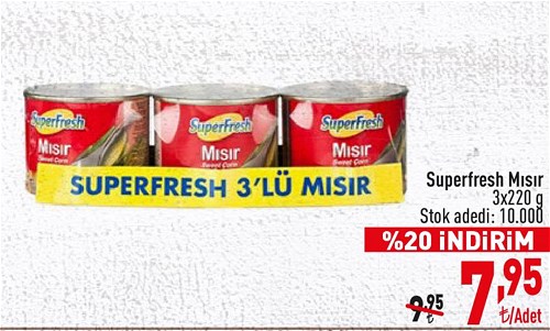 SuperFresh Mısır 3x220 g image