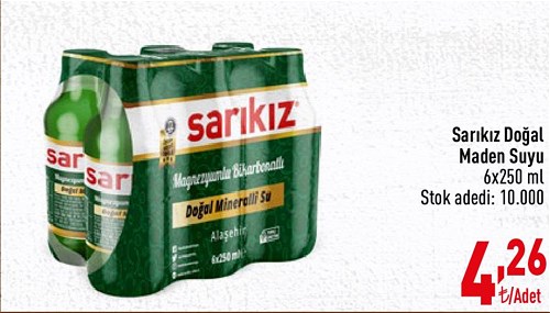 Sarıkız Doğal Maden Suyu 6x250 ml image