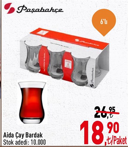 Paşabahçe Aida Çay Bardağı 6'lı image