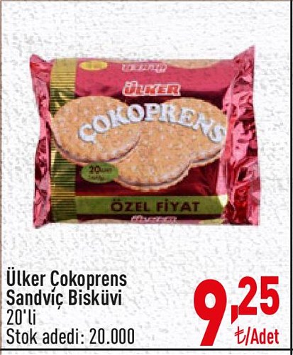 Ülker Çokoprens Sandviç Bisküvi 20'li image