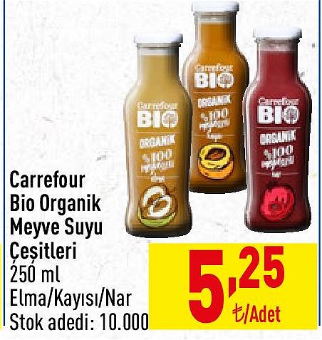 Carrefour Bio Organik Meyve Suyu Çeşitleri 250 ml image