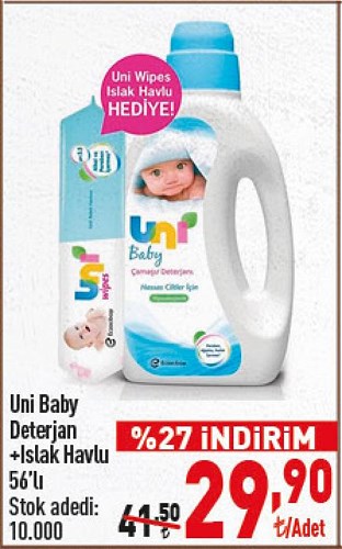 Uni Baby Deterjan+Islak Havlu 56'lı Hediye image