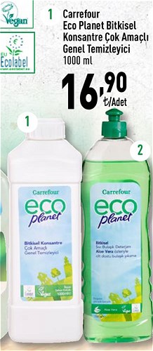 Carrefour Eco Planet Bitkisel Konsantre Çok Amaçlı Genel Temizleyici 1000 ml image