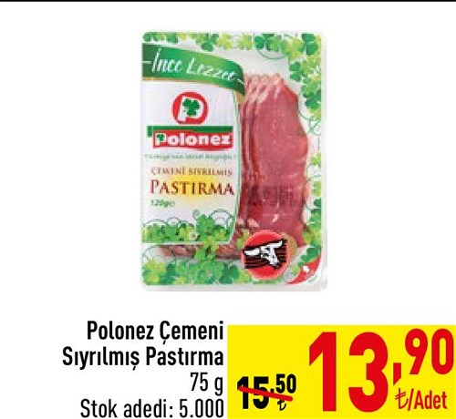 Polonez Çemeni Sıyrılmış Pastırma 75 g image