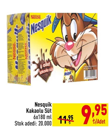 Nesquik Kakaolu Süt 6x180 ml image