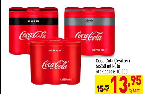 Coca Cola Çeşitleri 6x250 ml Kutu image