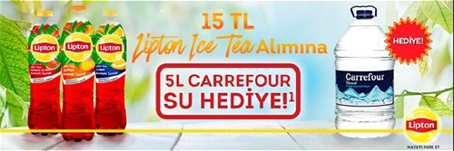 Lipton Ice Tea Alımına+5 L Carrefour Su Hediye image