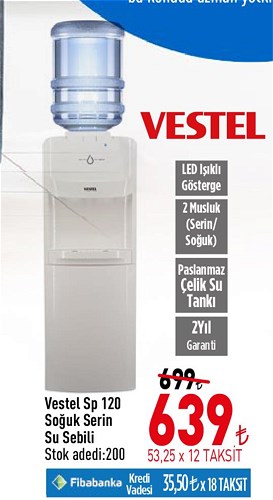 Vestel Sp 120 Soğuk Serin Su Sebili image