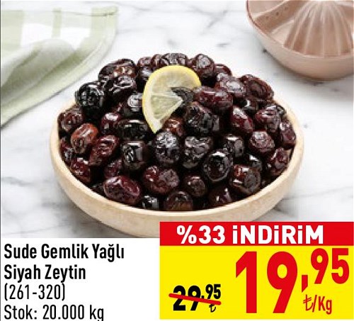 Sude Gemlik Yağlı Siyah Zeytin (261-320) kg image