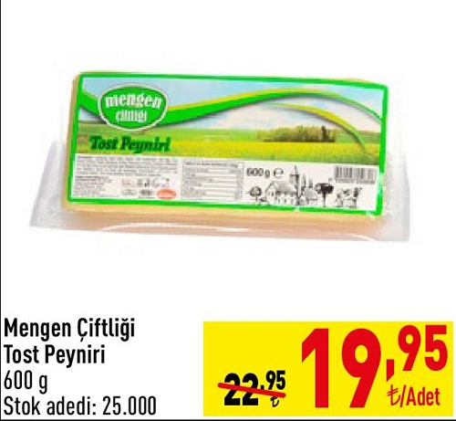 Mengen Çiftliği Tost Peyniri 600 g image