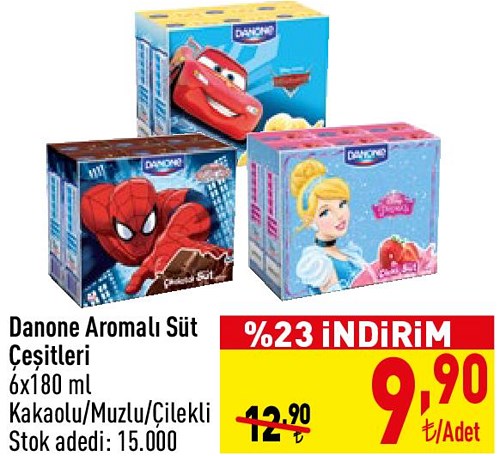 Danone Aromalı Süt Çeşitleri 6x180 ml image