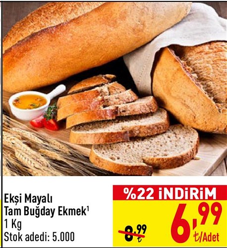 Ekşi Mayalı Tam Buğday Ekmek 1 kg image