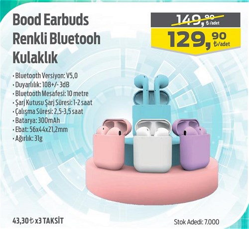 Bood Earbuds Renkli Bluetooth Kulaklık image