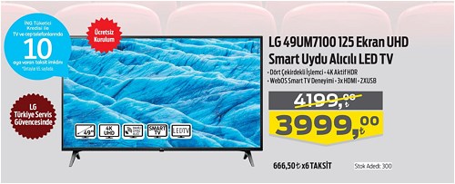 LG 49UM7100 125 Ekran UHD Smart Uydu Alıcılı LED TV image