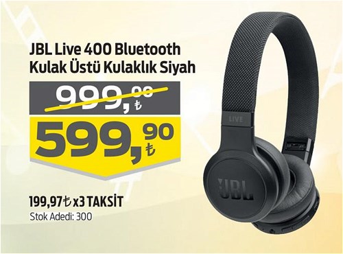 JBL Live 400 Bluetooth Kulak Üstü Kulaklık Siyah image