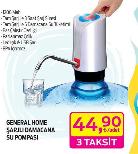 General Home Şarjlı Damacana Su Pompası image