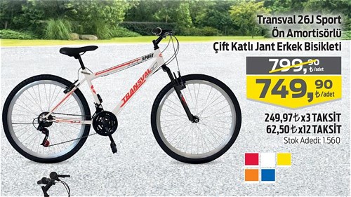 Transval 26 J Sport Ön Amortisörlü Çift Katlı Jant Erkek Bisikleti image