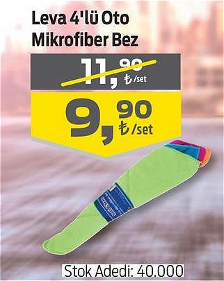 Leva 4'lü Oto Mikrofiber Bez image