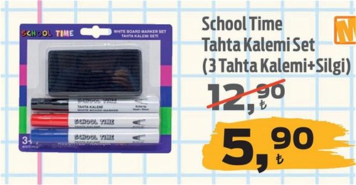 School Time Tahta Kalemi Set (3 Tahta Kalemi+Silgi) image