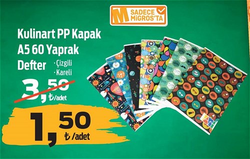 Kulinart PP Kapak A5 60 Yaprak Defter image