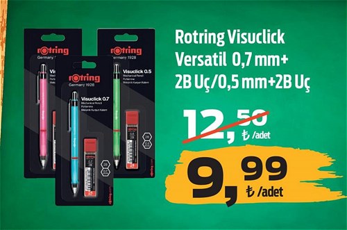 Rotring Visuclick Versatil 0,7 mm+2B Uç/0,5 mm+2B Uç image