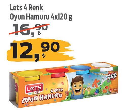 Lets 4 Renk Oyun Hamuru 4x120 g image