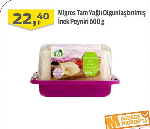 Migros Tam Yağlı Olgunlaştırılmış İnek Peyniri 600 g image